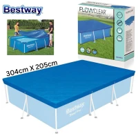 Bâche et Couverture 304x205cm De Piscine Hors-Sol Rectangulaire 300x201cm 4 saisons - Bestway
