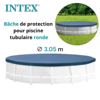 Bâche et Couverture De Protection pour Piscine Ronde 3.05m - Intex