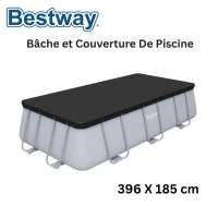 Bâche et Couverture Rectangulaire pour piscine de 404 x 201 cm et 412 x 201 cm - Bestway
