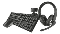 KIT Télétravail 4en1 clavier et souris sans fil, webcam HD et casque 