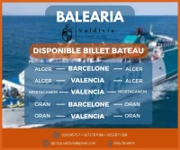 BALEARIA ALGER BARCELONE / ORAN BARCELONE / MOSTAGANEM VALENCE / ALGER VALENCE / ORAN VALENCE
