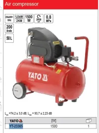 COMPRESSEUR 50 LITRES YATO 