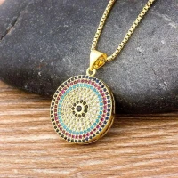 Pendentif Breloques Zircone cubique en véritable plaqué Or