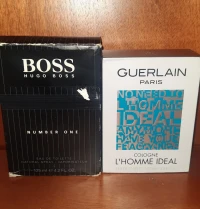 Deux parfum  Guerlain l'homme idéal Cologne et Boss number one la 125ml