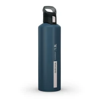 GOURDE DECATHLON RANDONNÉE MH500 BOUCHON OUVERTURE RAPIDE 1,5 LITRE ALUMINIUM BLEU
