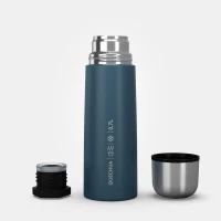Bouteille Decathlon isotherme inox 0,7L avec gobelet pour la randonnée - bleu