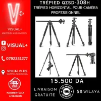 QZSD-308H Caméra Trépied Prise de Vue Panoramique pour DSLR Caméra Vidéo Caméscope
