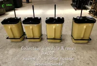 Poubelle collecteur a pedale et roues