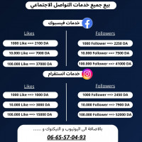 bureautique-internet-social-media-services-pricing-زيادة-المتابعين-و-اللايكات-alger-centre-algerie