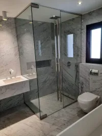  cabine de douche verre trompé 