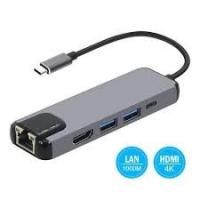 Hub Adaptateur USB-C 5-en-1 - HDMI, 2x USB, RJ45 Gigabit, Power Delivery - Neuf thumbnail 3