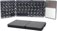 Clavier Bluetooth sans fil pliable avec pavé tactile FK039, 64 touches, blanc, noir
