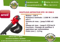 SOUFFLEUR ASPIRATEUR MTD  BV 2500 E