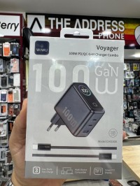 شواحن-وكابلات-chargeur-wiwu-voyager-chg300-100w-pdqc-gan-avec-ecran-intelligent-حيدرة-الجزائر