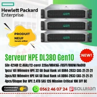 Serveur HPE DL380 Gen10 Silv 4214R (2.4GHz/12-core) 32Go/MR416i-/8SFF/800W/NoDVD