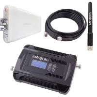 Kit Amplificateur Répéteur GSM AMSBERG WRE 921 Dual-Band 2G/3G 500m2 Made in Germany