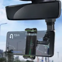 Support rétroviseur pour téléphone portable réglable 360
