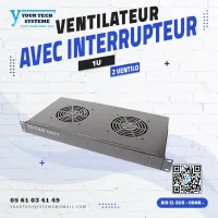 2 VENTILATEURS - 1U  AVEC INTERRUPTEUR