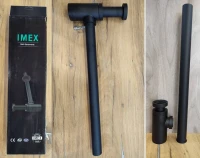SIPHON LAVABO INOX NOIR ROND IMEX 