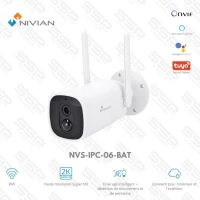Caméra Wi-Fi Smart 1080p avec IA et Baterie10400mAh, Two-way audio