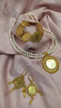 .. parure en argent rincé à l'or 925طاقم من فضة 925 مشللة بالذهب 