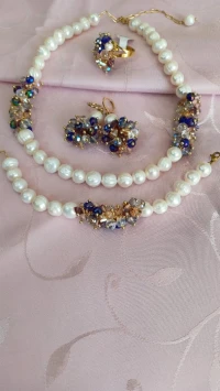 Parure en perles de culture joher hor et cristal 💎طاقم من الجوهر الحر والكريستال 