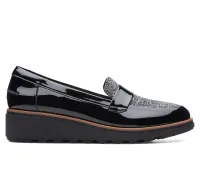 CLARKS Sharon Gracie Black Pat Combi