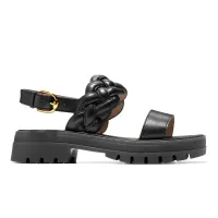 Cressida Lug Sandals Black Ltr