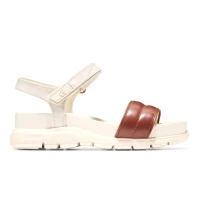 Zerogrand Ankle Strap Sandals Ch Dk Cuoio Ivory Croc Print Ivory