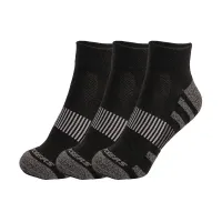 3Pk Mens Extended Terry Qtr Crew Black