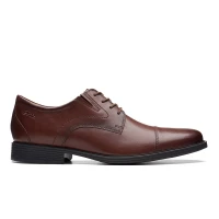 CLARKS Whiddon Cap Mahogany Leather