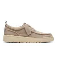 CLARKS Polden Moc Grey Canvas