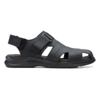 CLARKS Hapsford Cove Blk Tumbled Lea