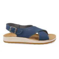 Leather Woman Sandal Blue