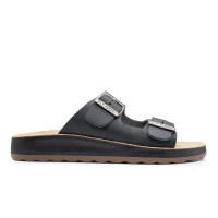 Leather Man Slipper Black