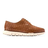 Zerogrand Remastered Woven Oxfords British Tan   Dark Natural   Ivory