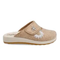Cloth Woman Slipper Dark Beige