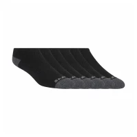 6Pk Womens Full Terry No Show Black