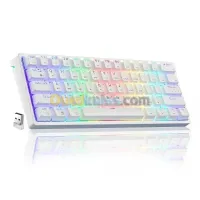  CLAVIER MAGMA FIORA F61W WHITE 60% RED SWITCH AVEC FIL / SANS FIL / BLUETOOTH 2.4G