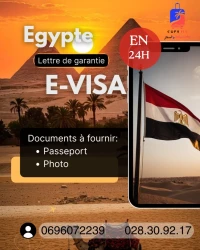 E-Visa Touristique Égypte تأشيرة مصر السياحية الإلكترونية (تتضمن خطاب ضمان أمني)