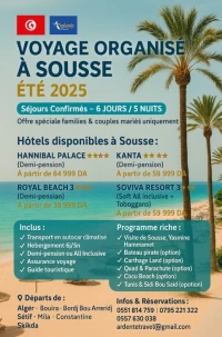 VOYAGE ORGANISÉ À SOUSSE ÉTÉ 2025