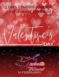 Prix choque Pour le Saint-Valentin à Sousse tunisie 2à 3 nuitées  