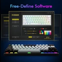 CLAVIER MECANIQUE GAMING 60% FILAIRE ET BLUETOOTH كيبورد ميكانيكي سلكي ة و بلو توث