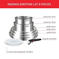 Batterie de cuisine TEFAL Ingenio Emotion 8 pcs L8968S04 