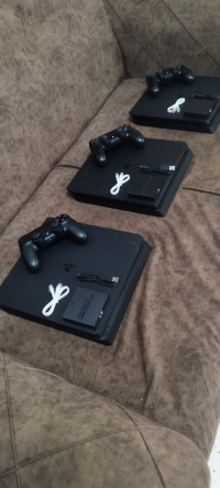 consoles-ps4-slim-500g-flashe-1100-dongle-manette-original-fc-25-gta-5-pes-2021-ben-aknoun-alger-algerie