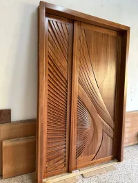 Porte D'entrée Bois Noble Sapelli Sculpter