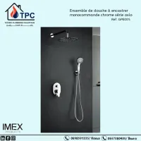 Colonne de douche IMEX Monocommande encastrable chromé Série OSLO.