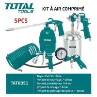 مجموعة أدوات الضغط الهوائية من 5 قطع الأصلية من توتال Total Tools Kit à Air Comprimé 5pcs TATK051