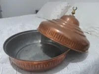 سني من النحاس حجم كبير (قطر 97سم) + تبسي عشاوات نحاس أحمر 