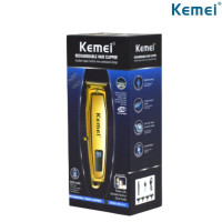 Kemei Tendeuse,rasoir à cheveux professionnelle KM1313, LCD, sans fil rechargeable (USB) GOLD/SILVER
